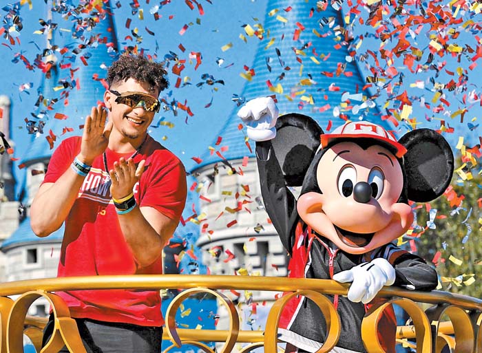 Como ya es costumbre, el MVP (Mahomes) estuvo en Disney. AP