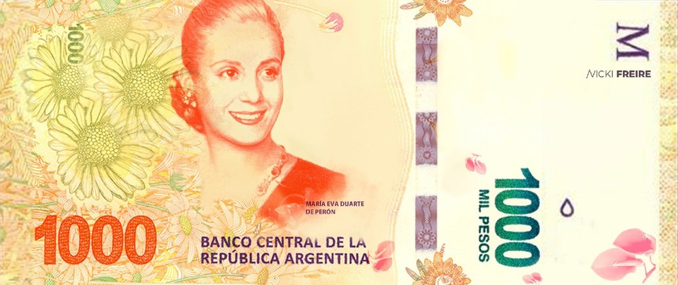 El diseño de billete de mi pesos propuesto con el rostro de (Shutterstock).
