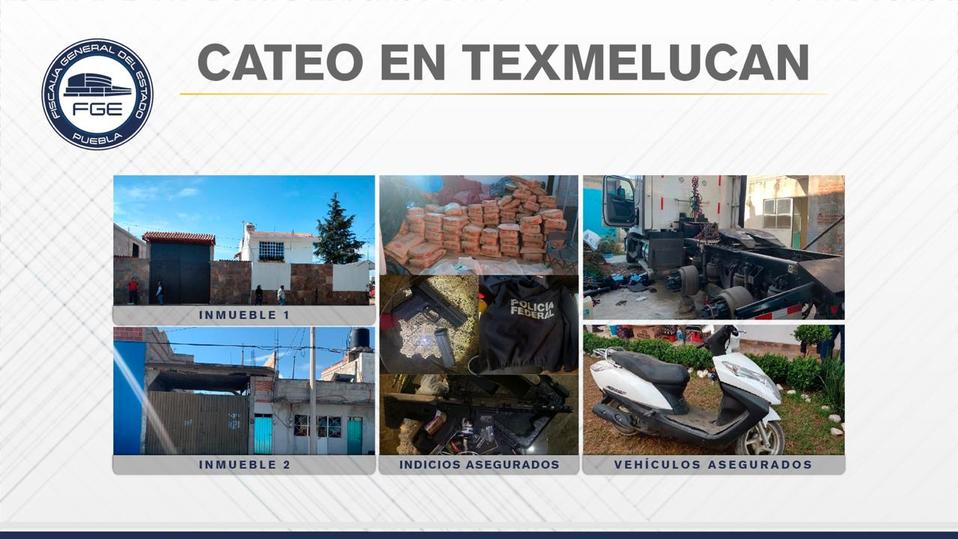 FGE aseguró 18 toneladas de mercancía en cateos de San Martín Texmelucan. (Especial)
