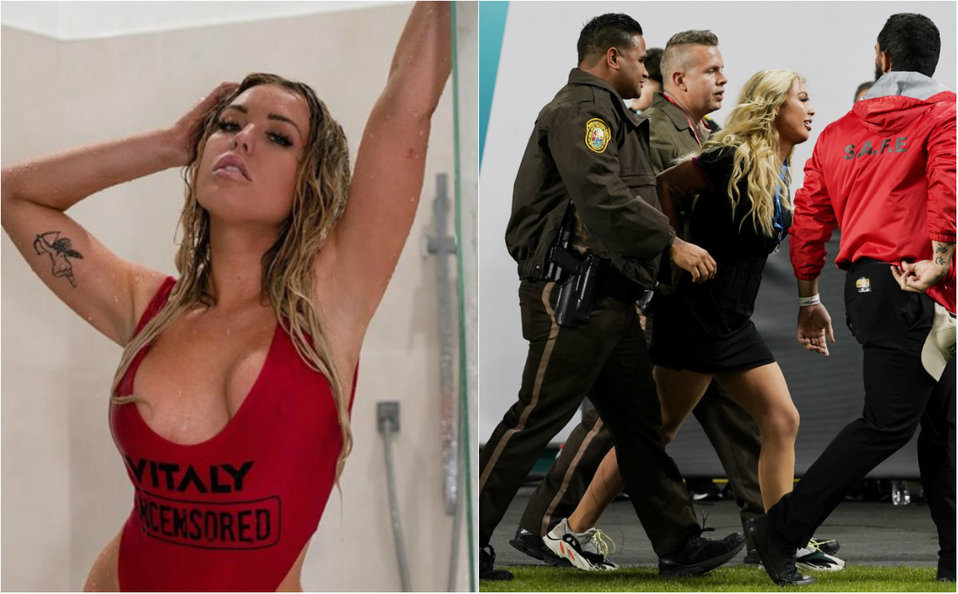 Kelly Kay, la aficionada que intentó invadir el campo en Super Bowl 2020 (Instagram @kellykay / Reuters)