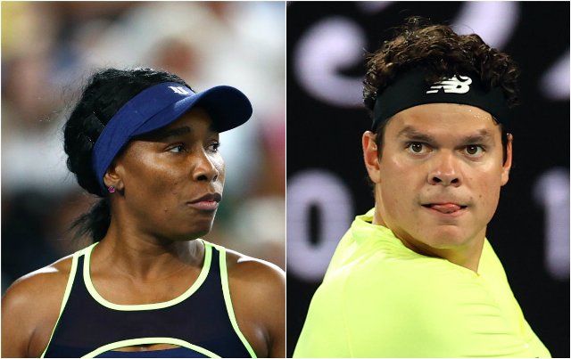 Los tenistas Venus Williams  y Milos Raonic (Reuters)
