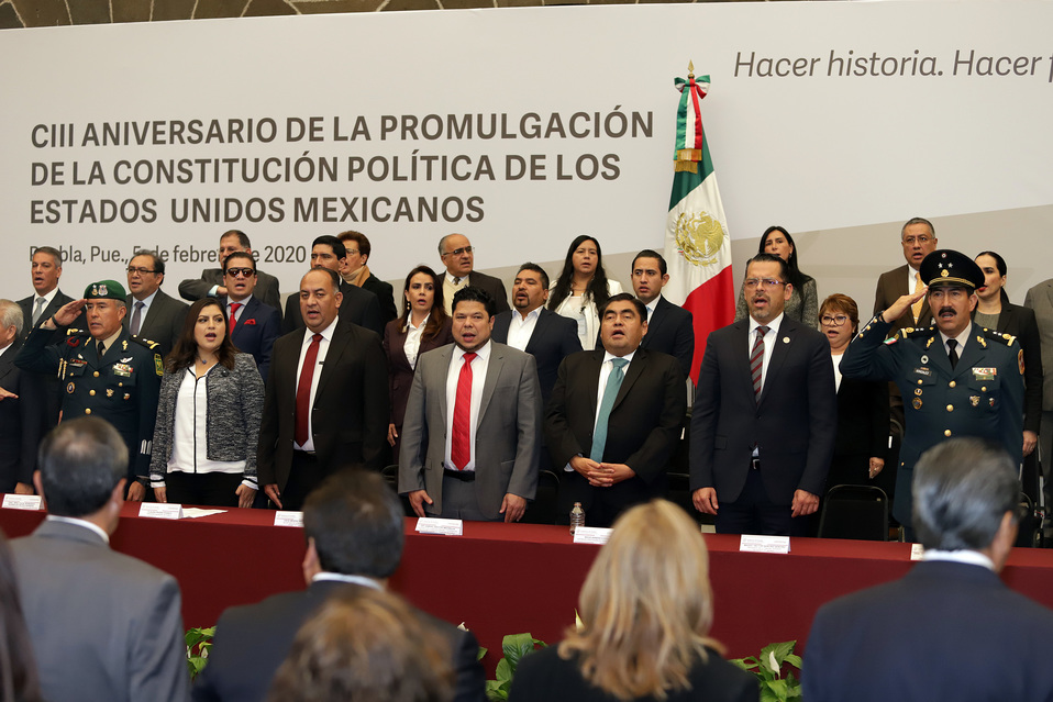 Encabeza Barbosa cereminia de aniversario de la Constitución Mexicana. (Agencia Enfoque)