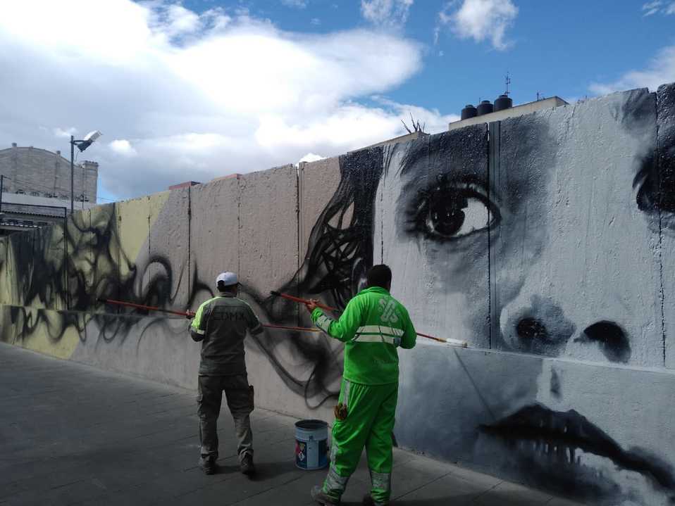 Mural en Eje Central de la CdMx. (Tomado de @ach_CDMX)