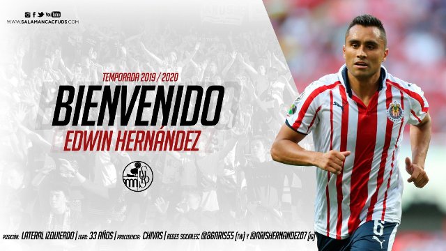 Edwin Hernández, nuevo jugador del Salamaca (Twitter: @SalamancaCFUDS)