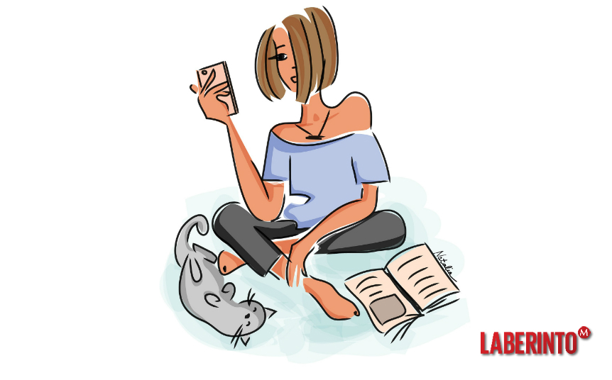 La lectora en los tiempos de internet. (Ilustración: Natalia Lavrinenko)