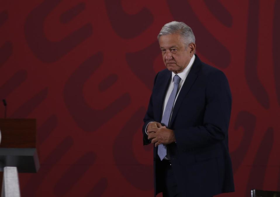 El presidente Andrés Manuel López Obrador en conferecia matutina. (Araceli López)