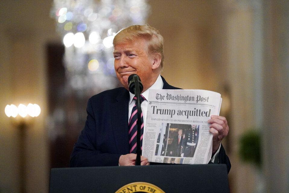 El Senado de Estados Unidos absolvió a Trump de un juicio político. (AP)
