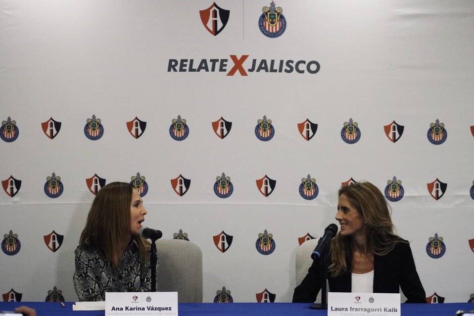 Laura Irarragorri en conjunto con Ana Karina Vázquez presentaron la iniciativa (Twitter @atlasfc)