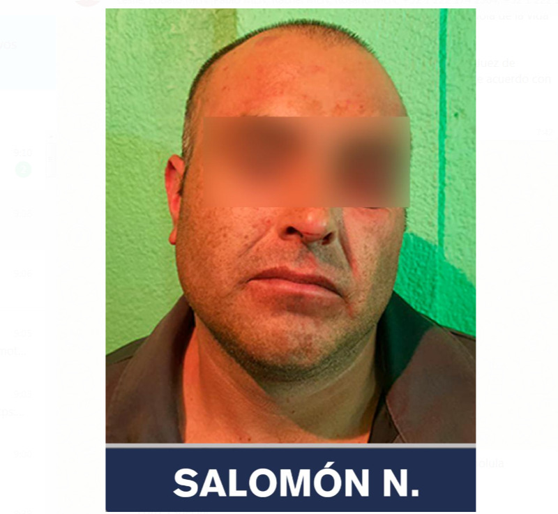 Salomón N. fue aprehendido por presunto feminicidio en contra de su esposa. (Especial)