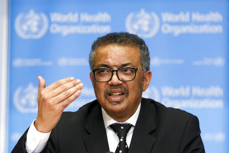 el director general de la OMS, Tedros Adhanom Ghebreyesus, en el discurso inaugural del foro. (EFE)
