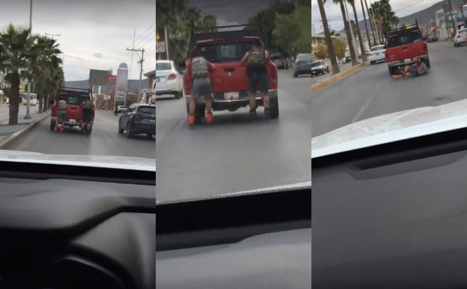 El joven que grabó el video iba manejando detrás de los 'rollers'. (Cortesía)