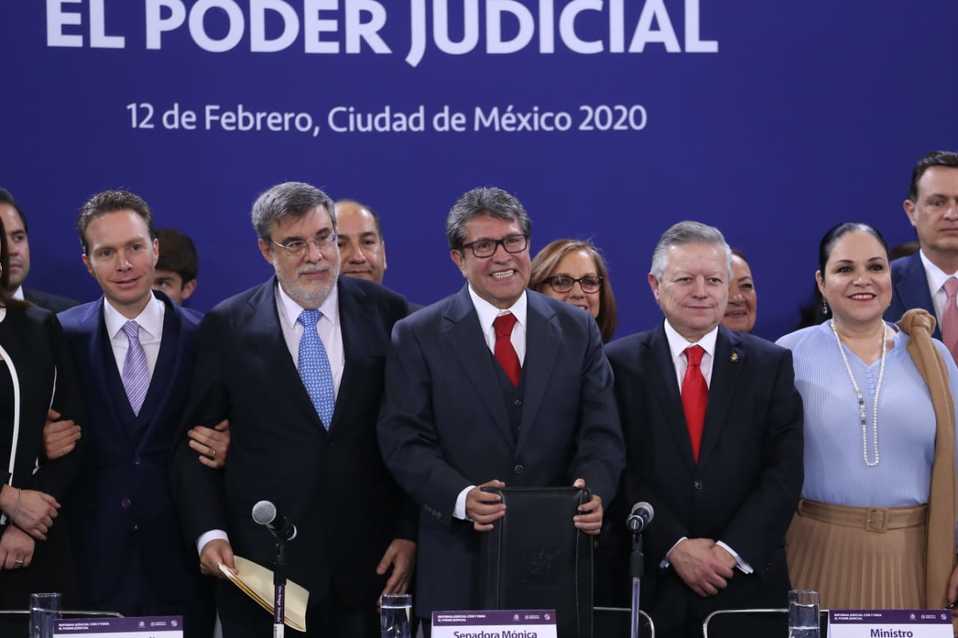 Manuel Velasco, Julio Scherer, Ricardo Monreal, Arturo Zaldívar y Mónica Fernández (Octavio Hoyos)