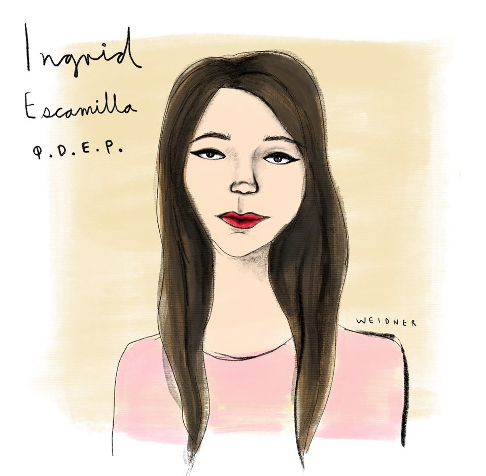 La Ilustración de Ingrid creada por la artista Sofia Weidner con la que se sumó a la iniciativa (Twitter @sofiaweidner)