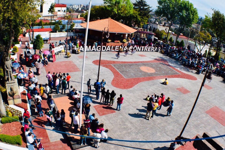 Explanada de la alcaldía Magdalena Contreras. (Especial)