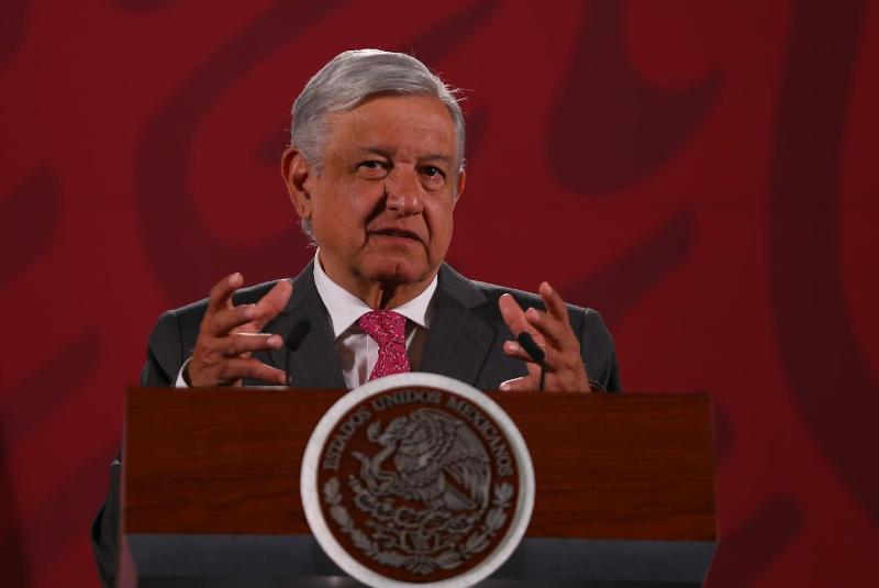 El presidente López Obrador durante su conferencia en Palacio Nacional. (Héctor Téllez)
