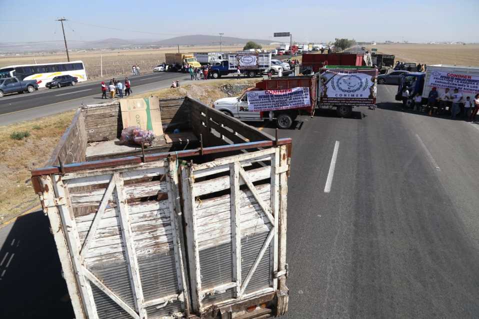 Autopista México-Pachuca bloqueada desde la mañana. (Jorge Sánchez)