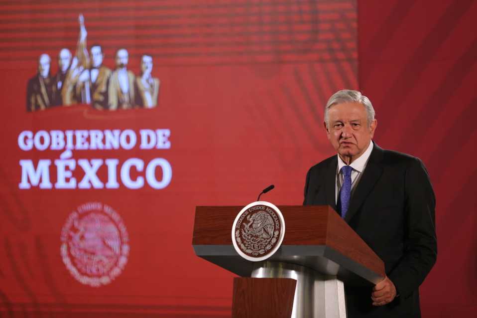 Conferencia de prensa matutina en Palacio Nacional. (Javier Ríos)
