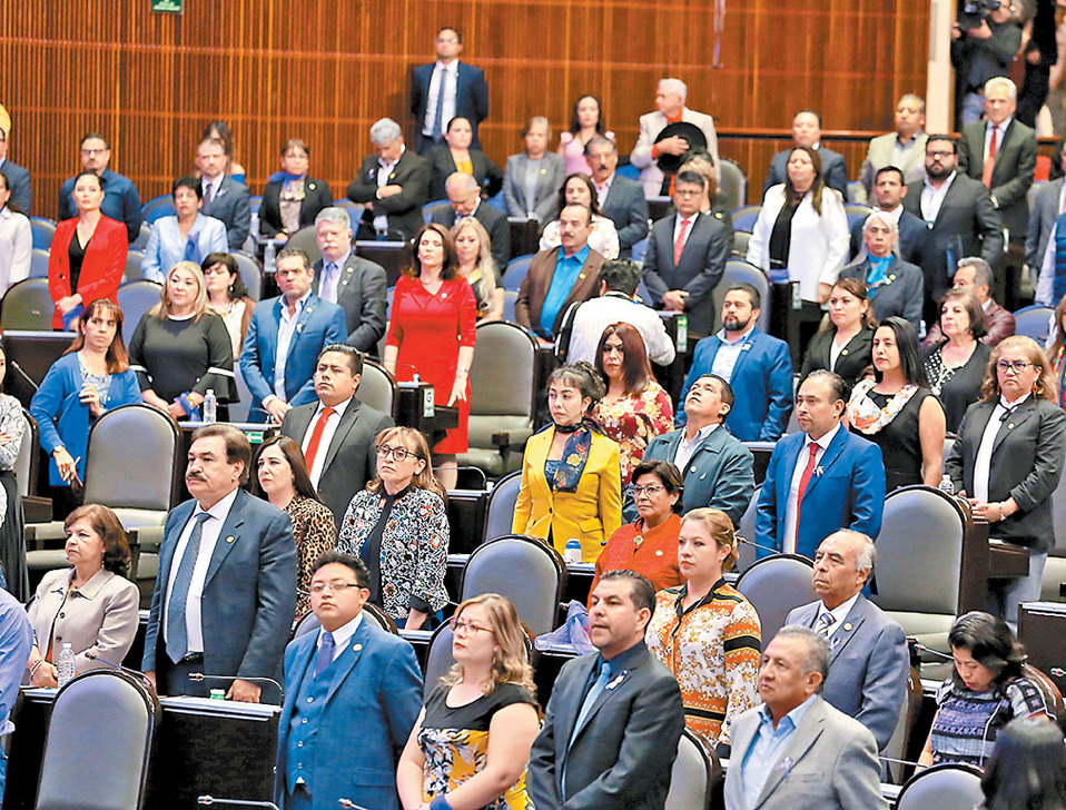 Diputados federales guardaron un minuto de silencio. (Octavio Hoyos)
