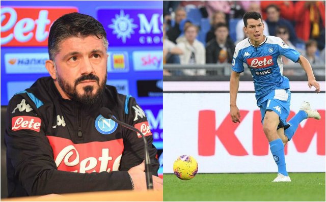 Genaro Gattuso e Hirving Lozano (Twitter: @sscnapoli)