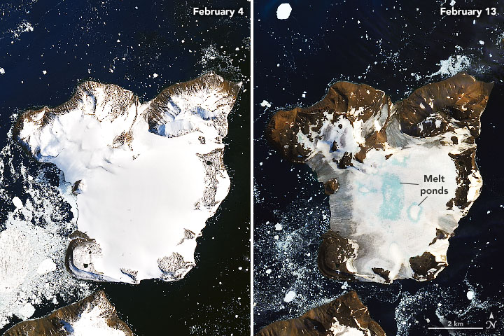 Derretimiento de la Antártida (Earth Observatory/NASA).