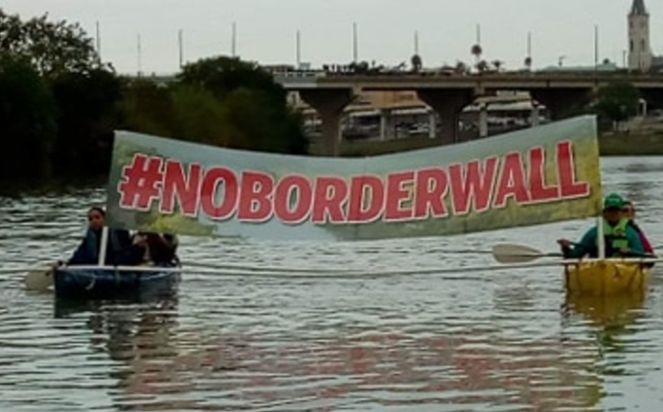 Protestan en el río Bravo contra muro fronterizo (Foto/Ricardo Hernández)