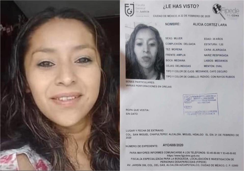 Alicia Cortez Lara desapareció el viernes 23 de febrero. (Especial)