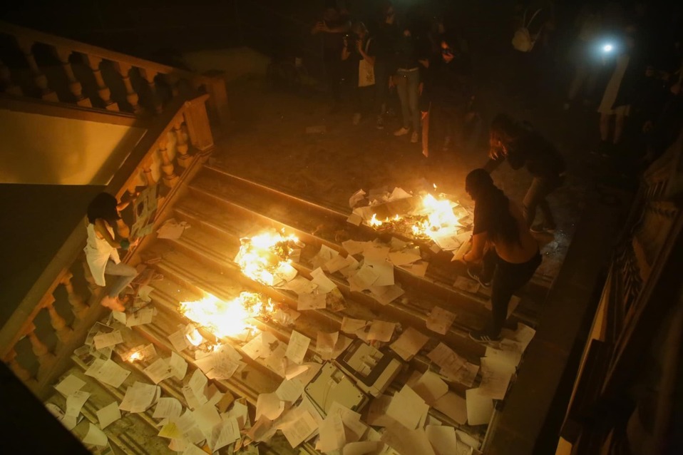 Las manifestantes causaron algunos destrozos en el Supremo Tribunal de Justicia./Beatriz Abril Landell
