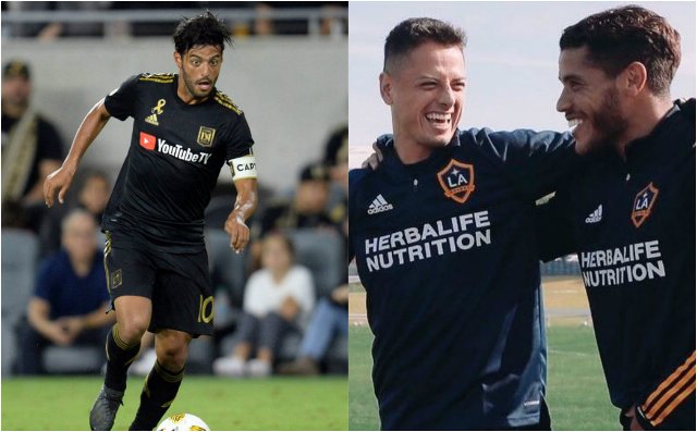 Carlos Vela, Javier Hernández y Jonathan Dos Santos (Reuters/ Twitter: @LAGalaxy)