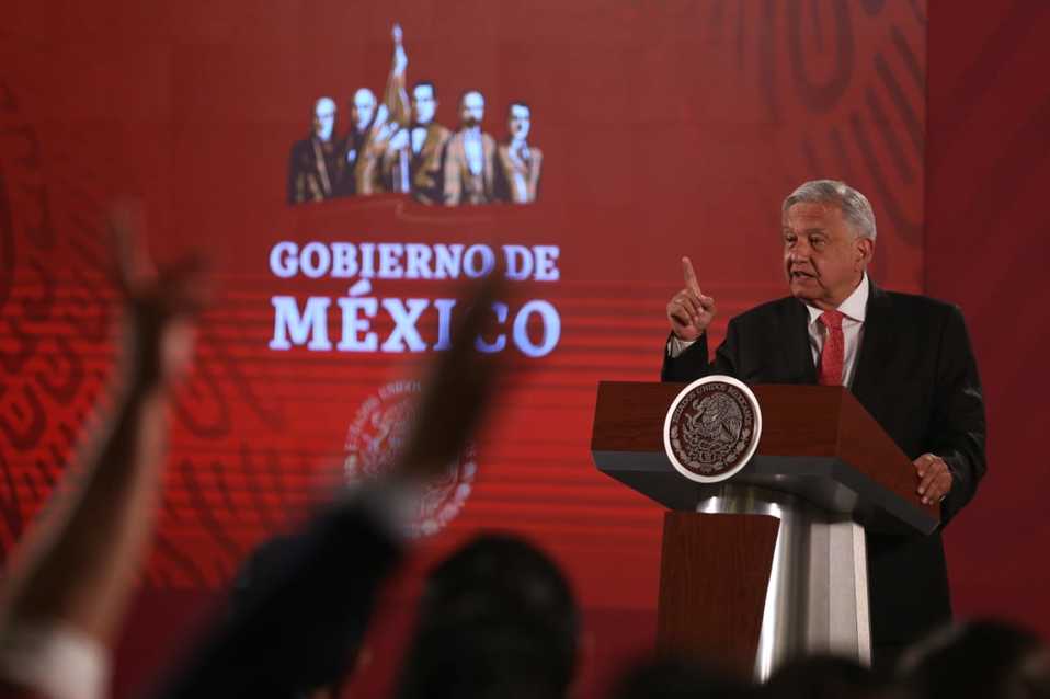 El presidente Andrés Manuel López Obrador en conferencia matutina. (Javier Ríos)