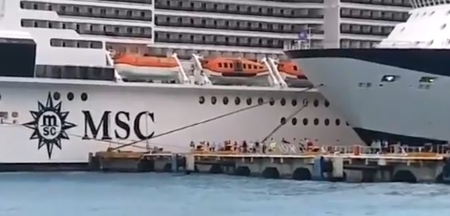 El crucero ya está en un muelle de Cozumel. (Especial)