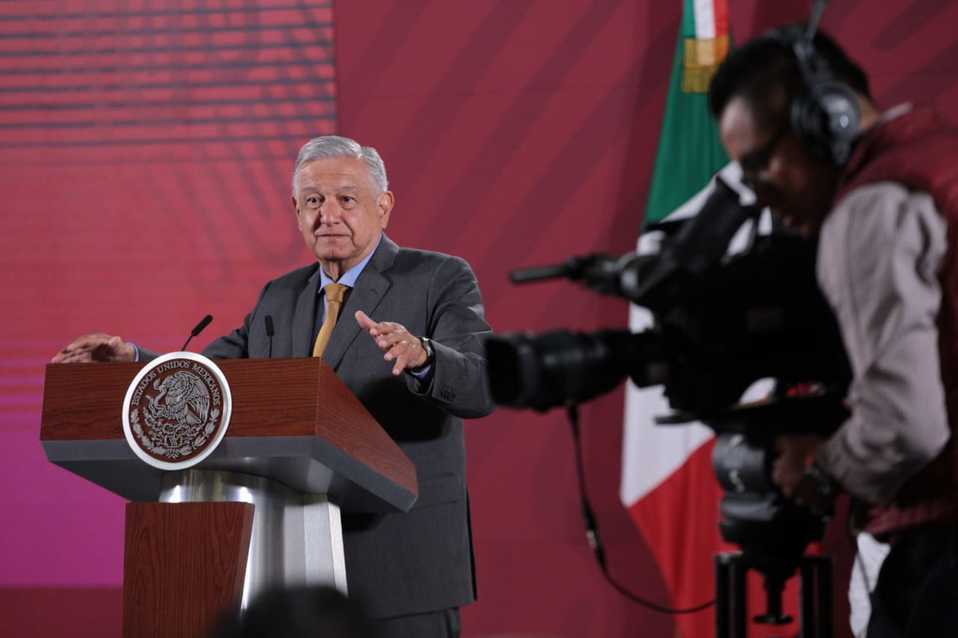 El presidente Andrés Manuel López Obrador en conferencia matutina. (Jesús Quintanar)