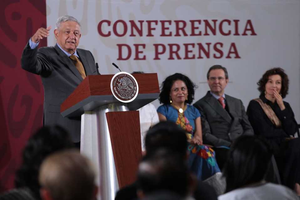 El presidente Andrés Manuel López Obrador en conferencia. (Jesús Quintanar)