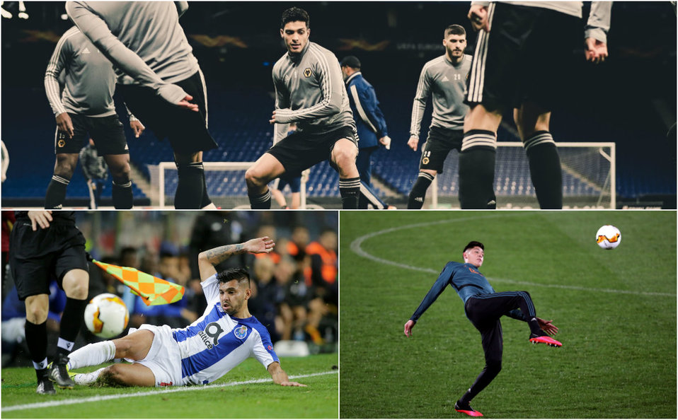 Raúl Jiménez, Jesús Corona y Edson Álvarez en Europa League (Twitter/Reuters/EFE)