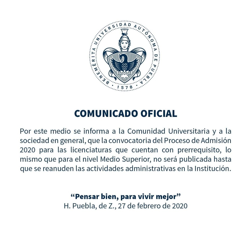 La convocatoria no será publicada hasta que se reanuden las actividades administrativas en al institución. (Especial)