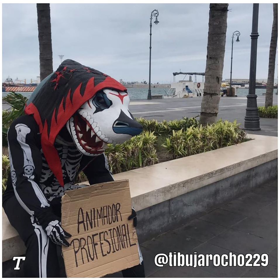 Vestido de La Parka, Tibu Jarocho pide trabajo (Tibu Jarocho 229)