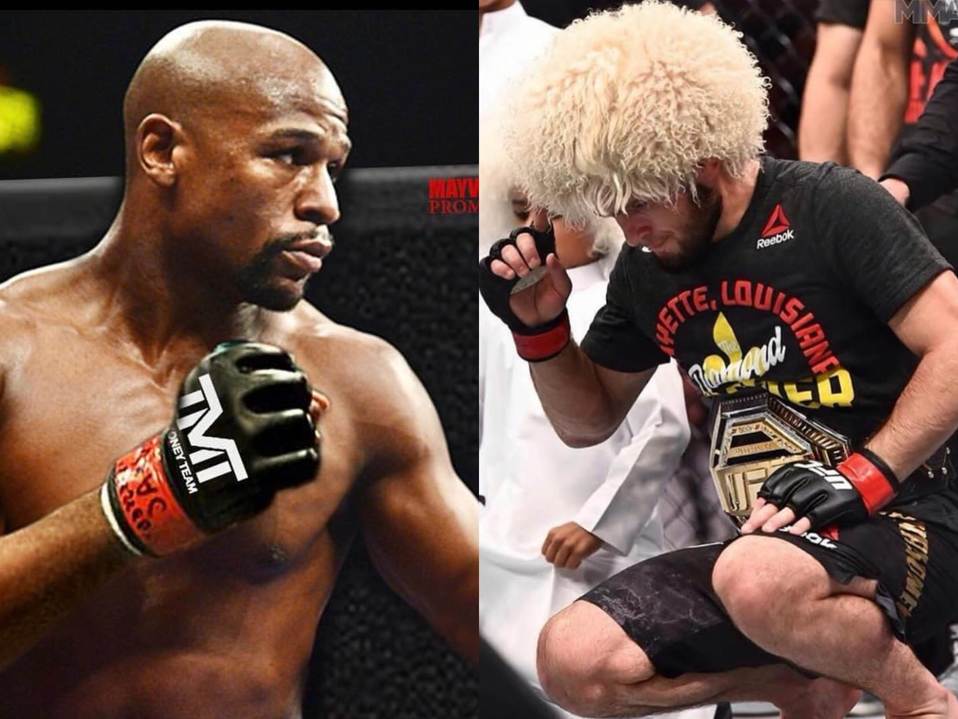 Khabib reta a Mayweather (Instagram: floydmayweather/ Instagram khabib_nurmagomedov)