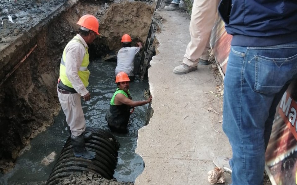Trabajos de Comapa en Avenida Hidalgo (Foto/CORTESÍA)