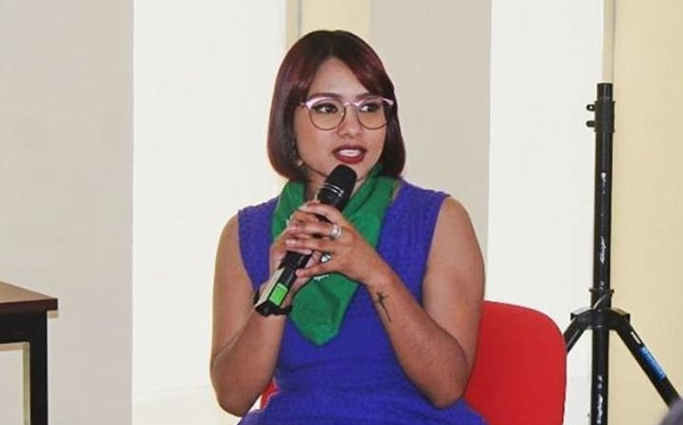 Valeria López Luévanos, activista feminista y estudiante de la carrera de Sociología en la Facultad de Ciencias Políticas y Sociales  de UAdeC. (Corte