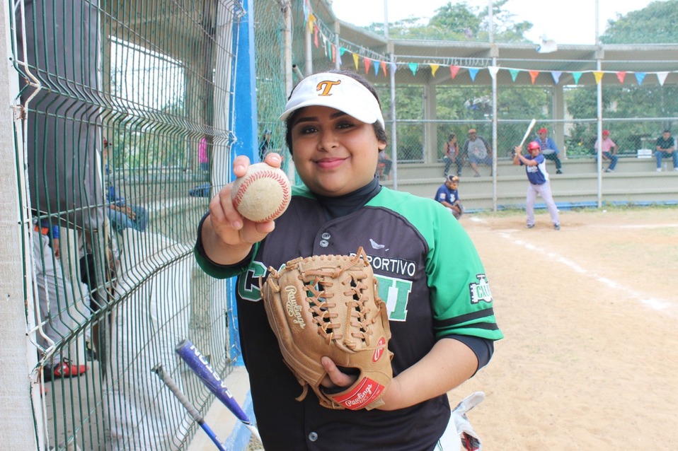 La beisbolista tampiqueña, Michell Salas. (Sergio Sánchez)