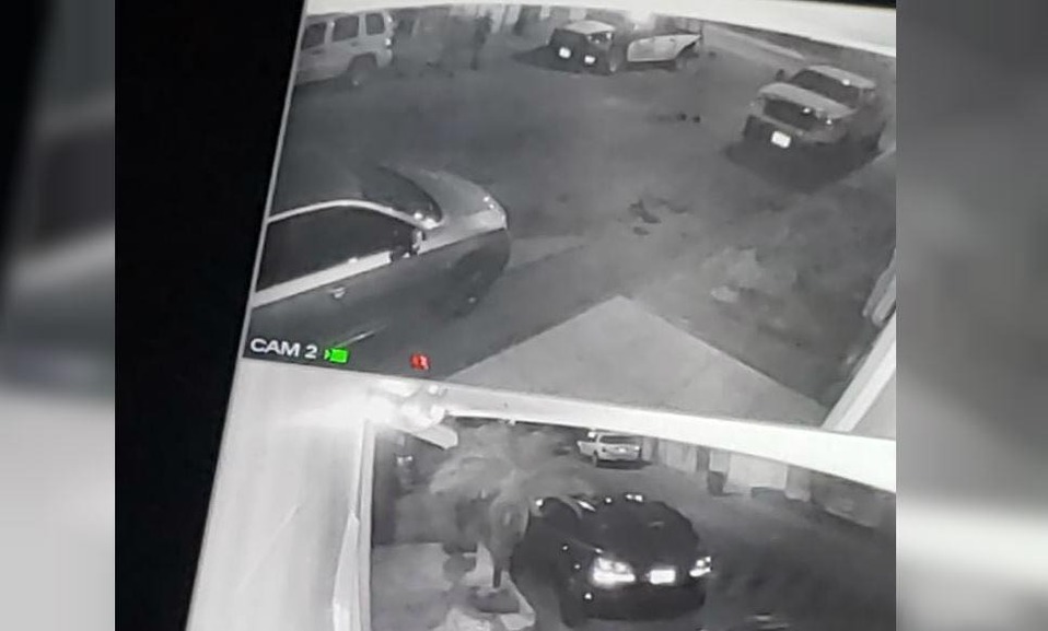 Las cámaras de video captarón cómo hombres armados presuntamente balearon un domicilio ubicado en la colonia Garza Nieto, en Monterrey. (Especial)