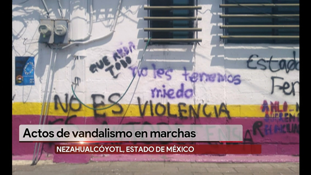 Se registran actos vandalicos en marcha de mujeres en Edomex
