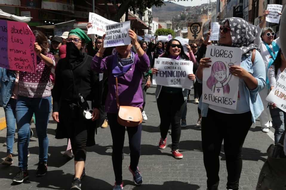 Marcha del 8 de marzo en Pachuca. (Maribel Calderón)