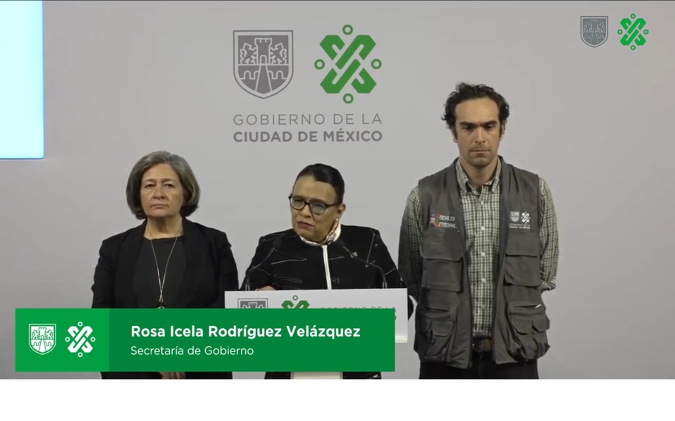 Rosa Icela Rodríguez, secretaria de Gobierno de la CdMx en conferencia de prensa. (Youtube: GobCDMX)