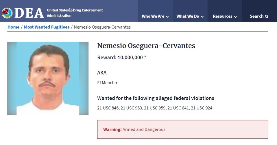 Rubén Oseguera Cervantes,' El Mencho'./ DEA