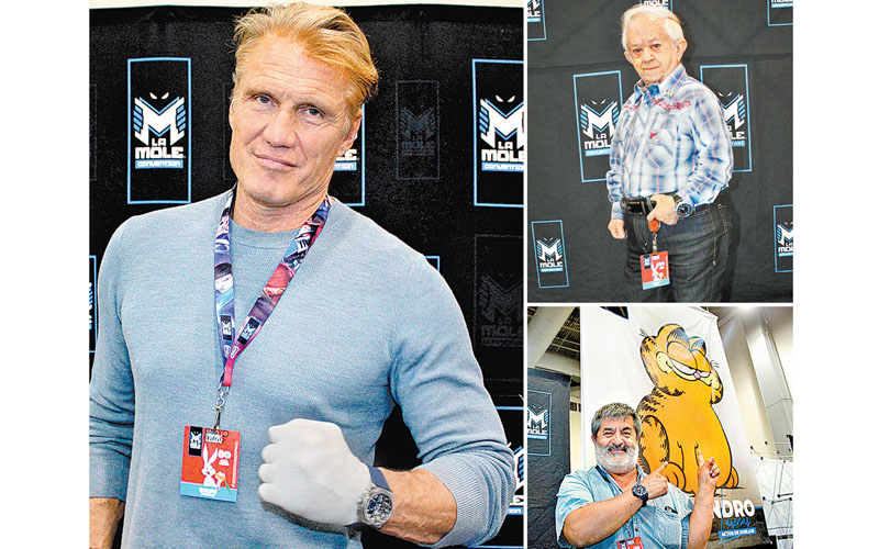 Dolph Lundgren ("Rocky"), Félixi Silla (Tío Cosa) y Sandro Arenas (voz de "Garfield") estuvieron presentes. (Alfonso Manzano)