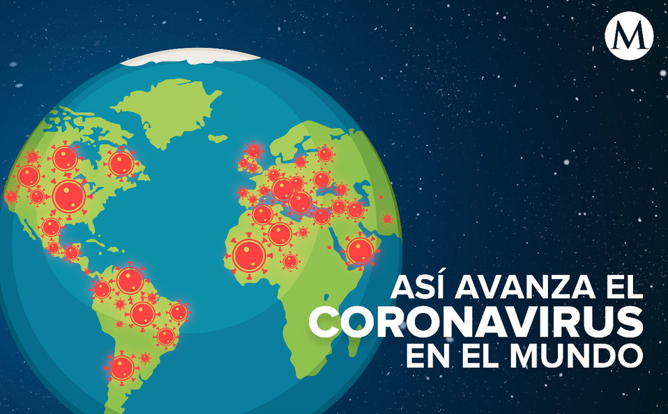 Coronavirus. Mapa de la propagación del Covid-19 en el mundo (Milenio Digital).