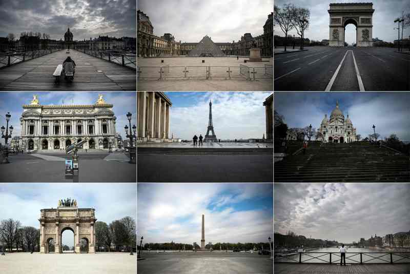 Los monumentos emblemáticos de París lucen desiertos, algo poco común (AFP)