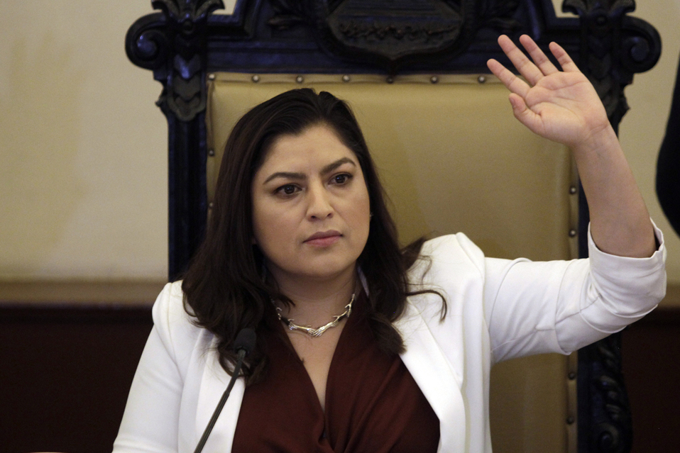Claudia Rivera informó que los índices de incidencia delictiva han disminuido de forma sólida y sostenido durante los 7 meses. (Agencia Enfoque)