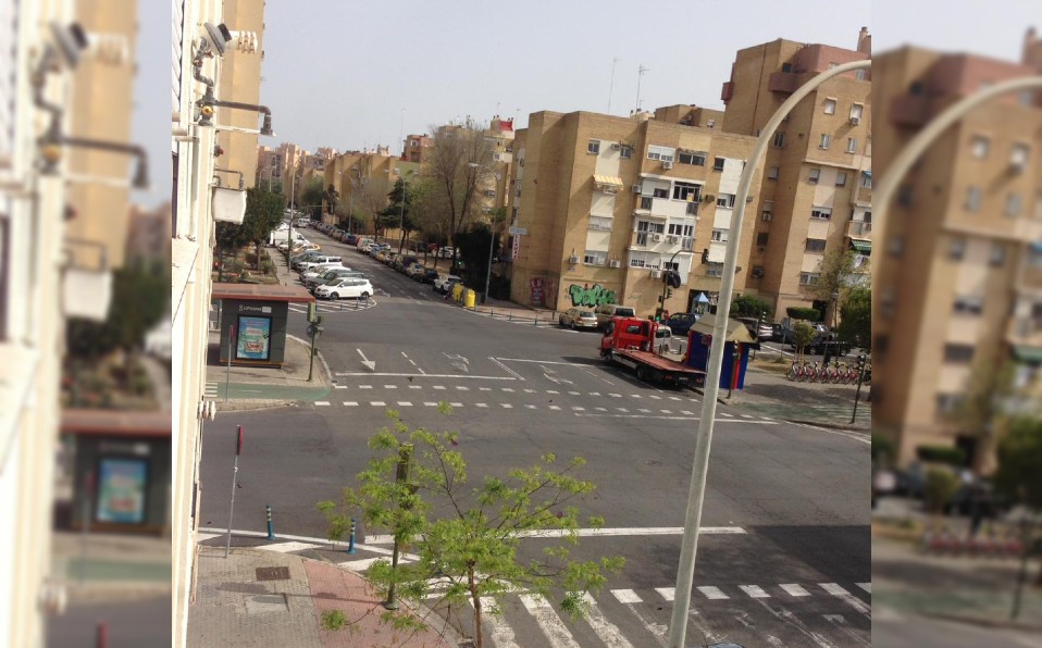 En cuarentena por coronavirus, esa es la vista se Sevilla, España desde un balcón (Foto/Ruben Castillo).