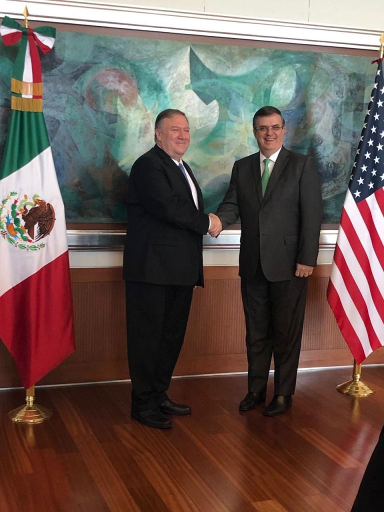 Mike Pompeo y Marcelo Ebrard. (Cuartoscuro)